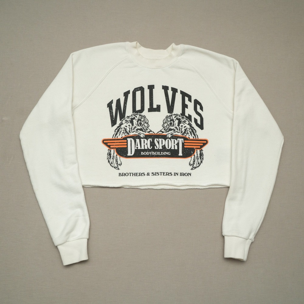 Darc Sport SHE Long Sleeve Cropped Crewneck Sweatshirt Small Wolves 48/500 Gym